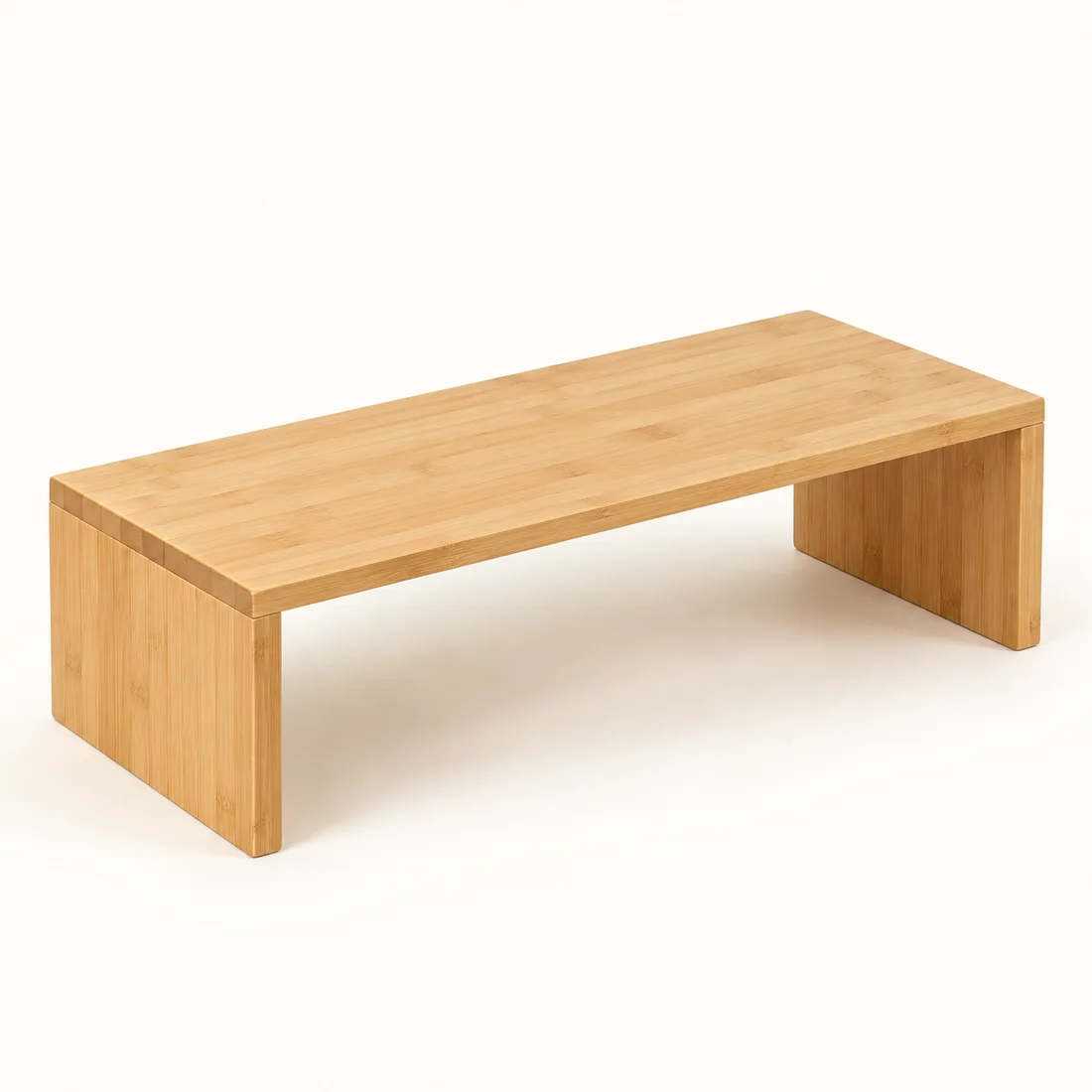 Rise Desk Shelf in Natural bamboo